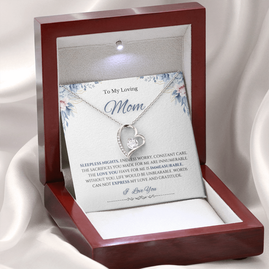 Forever Love Necklace, 14K White Gold Plated, Personalized,Mothers Day