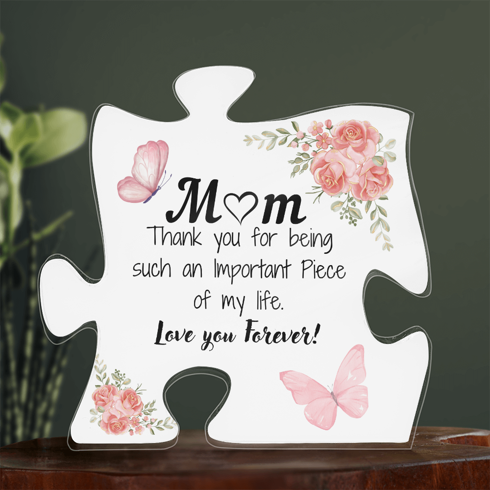 Charming Acrylic Flower Puzzle Plaque - Perfect Gift for Mom from Daughter or Son, Elegant Decor