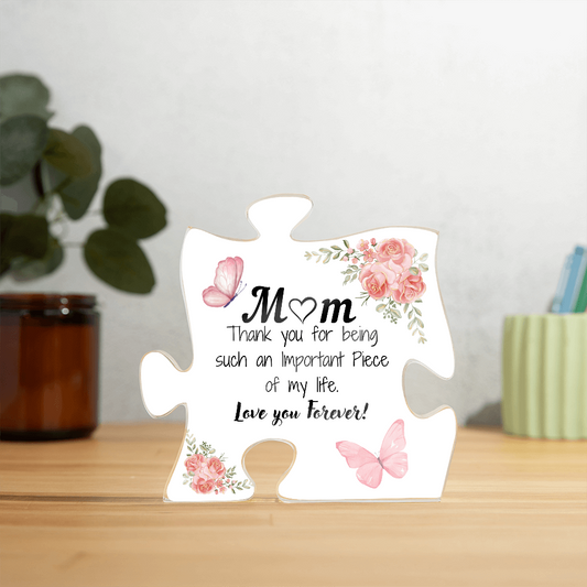 Charming Acrylic Flower Puzzle Plaque - Perfect Gift for Mom from Daughter or Son, Elegant Decor